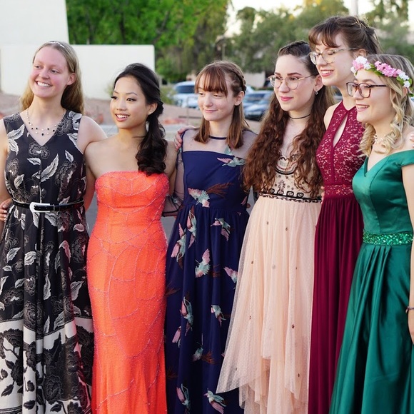 Coral Prom Dress w/ Elaborate Beading - Picture 3 of 5